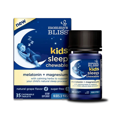 MOMMY'S BLISS - Kids Sleep Chewable, Melatonin + Magnesium - 35 Chewable Tablets
