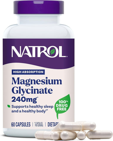 NATROL - High Absorption Magnesium Glycinate 240mg - 60 Capsules