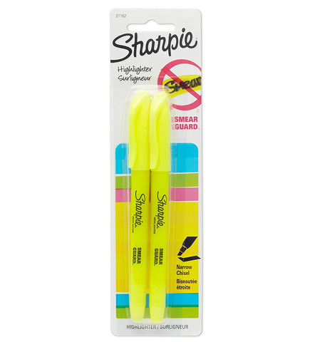 SHARPIE - Accent Highlighters with Smear Guard-Chisel Point Yellow