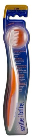 Smile Brite Fixed Head Nylon Toothbrush V Wave Soft