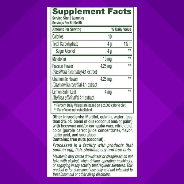 VITAFUSION - Melatonin Max Strength 10 mg - 100 Gummies