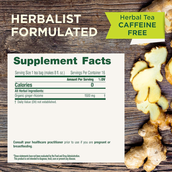 TRADITIONAL MEDICINALS - Organic Ginger Herbal Tea - 16 Tea Bags