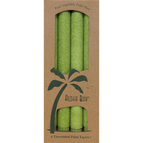 ALOHA BAY - Palm Tapers 9" Unscented Candles Melon Green