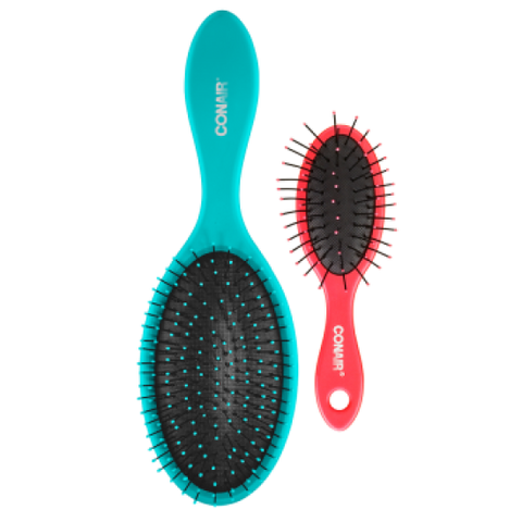 CONAIR - Detangling Cushion Brush and Mini Cushion Brush Value Pack